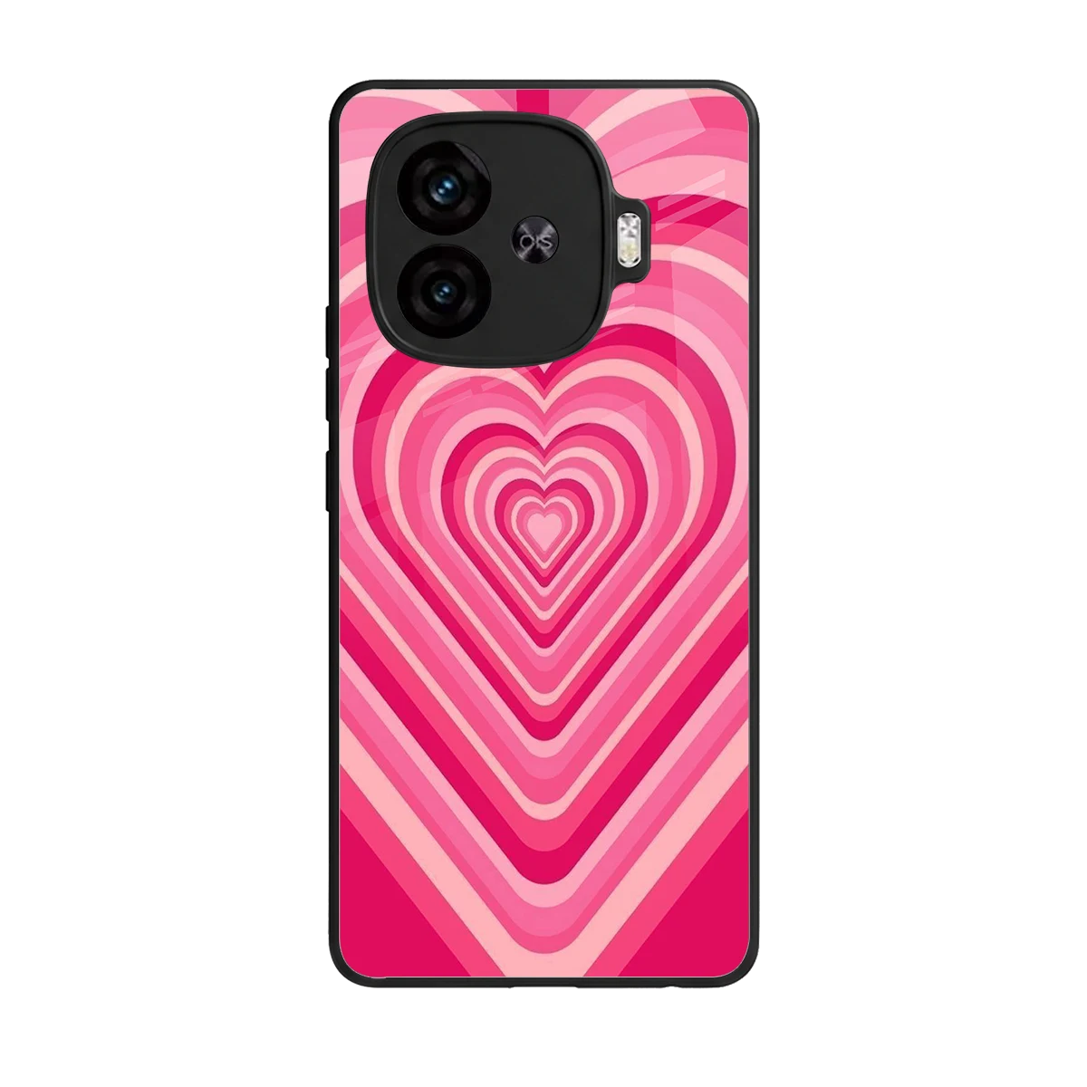 Y2K French Pink Hearts back phone cover | glass case for iqoo neo 10r 5g
