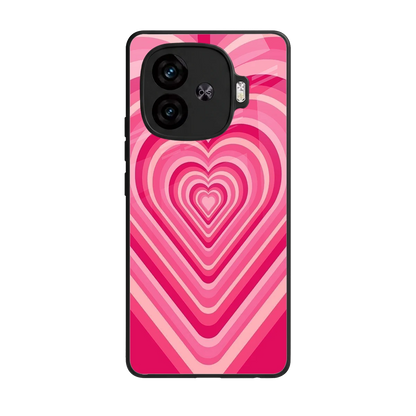 Y2K French Pink Hearts back phone cover | glass case for iqoo neo 10r 5g