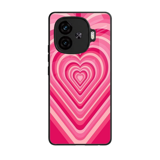 Y2K French Pink Hearts back phone cover | glass case for iqoo neo 10r 5g