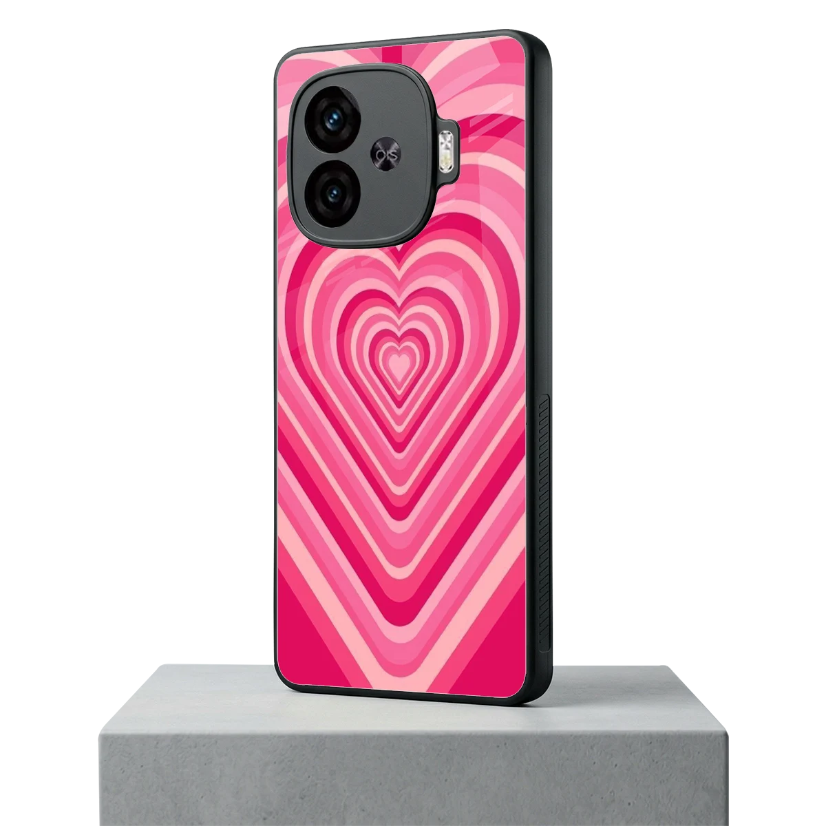 Y2K French Pink Hearts iqoo neo 10r 5g mobile cover | shockproof glass phone case
