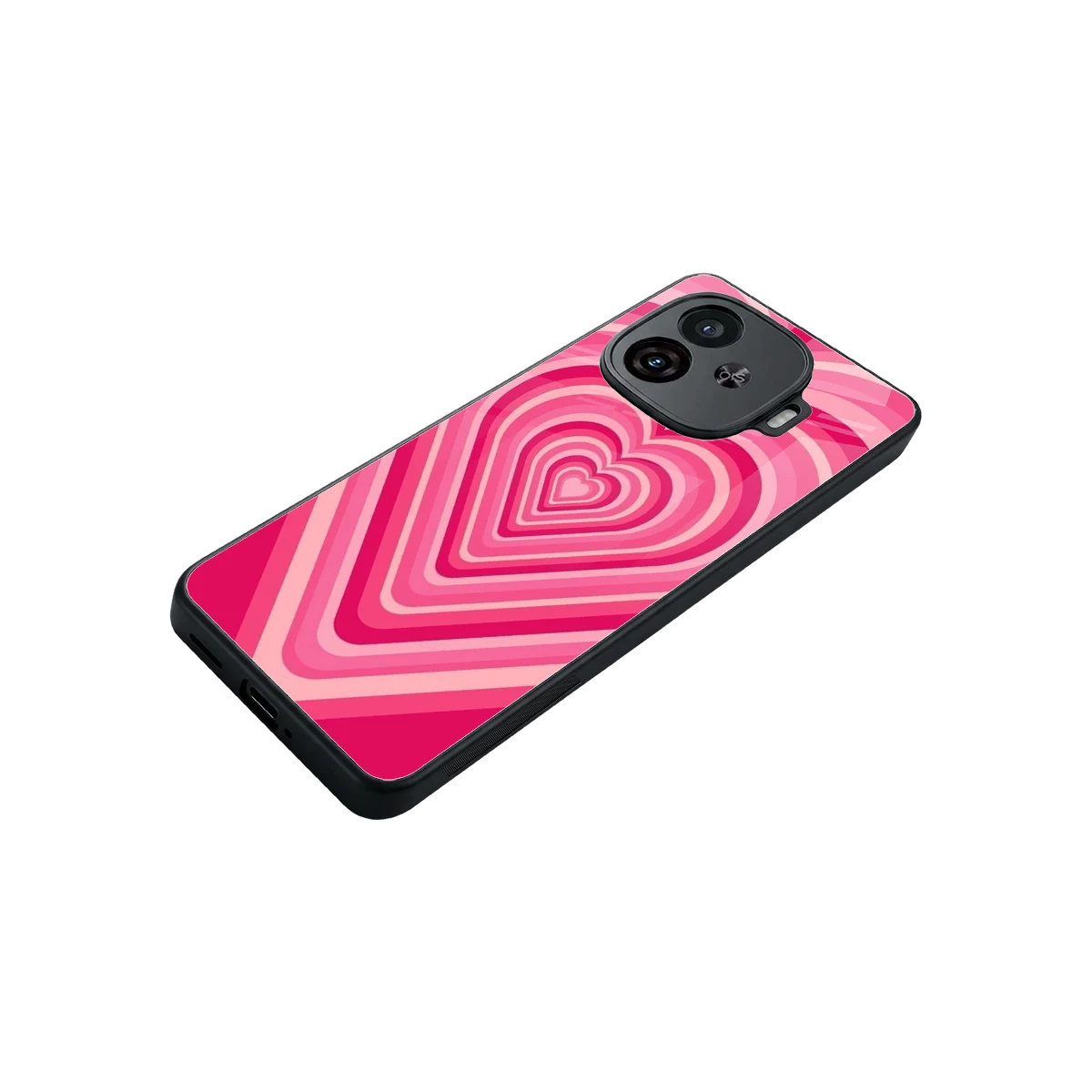 Y2K French Pink Hearts stylish phone case for iqoo neo 10r 5g | glossy glass and slim fit