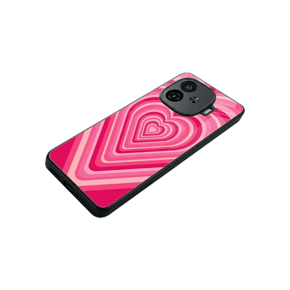 Y2K French Pink Hearts stylish phone case for iqoo neo 10r 5g | glossy glass and slim fit