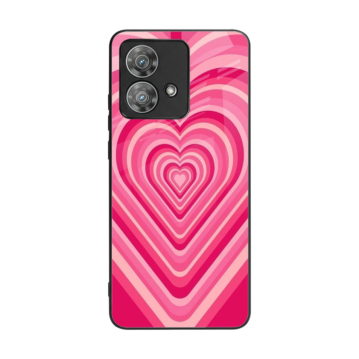Y2K French Pink Hearts back phone cover | glass case for motorola edge 40 neo 5g