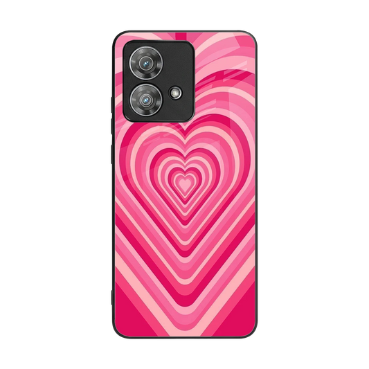 Y2K French Pink Hearts back phone cover | glass case for motorola edge 40 neo 5g