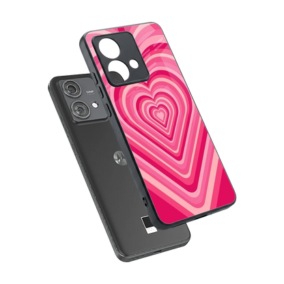 Y2K French Pink Hearts sleek motorola edge 40 neo 5g cover with tempered glass back and TPU edges