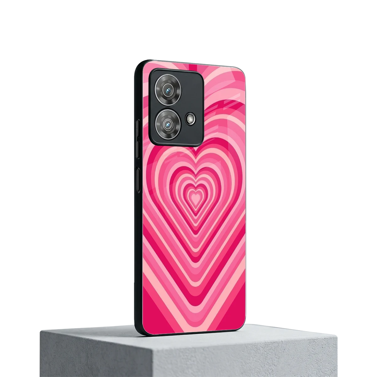 Y2K French Pink Hearts motorola edge 40 neo 5g mobile cover | shockproof glass phone case
