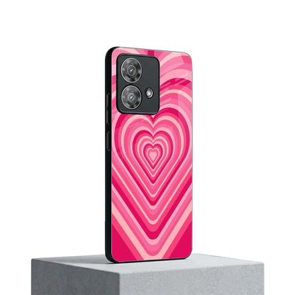 Y2K French Pink Hearts motorola edge 40 neo 5g mobile cover | shockproof glass phone case