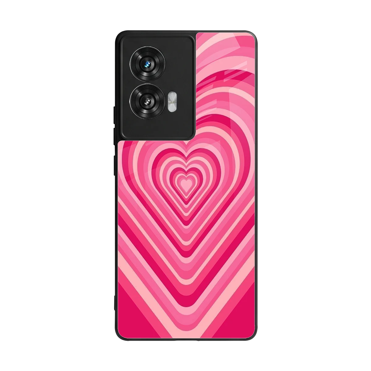 Y2K French Pink Hearts back phone cover | glass case for motorola edge 50 fusion
