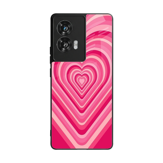 Y2K French Pink Hearts back phone cover | glass case for motorola edge 50 fusion