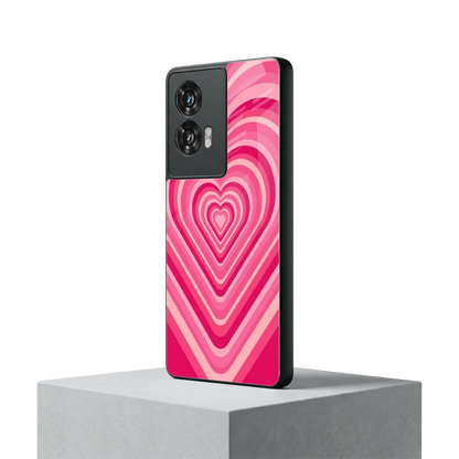 Y2K French Pink Hearts motorola edge 50 fusion mobile cover | shockproof glass phone case