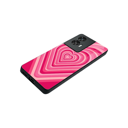 Y2K French Pink Hearts stylish phone case for motorola edge 50 fusion | glossy glass and slim fit