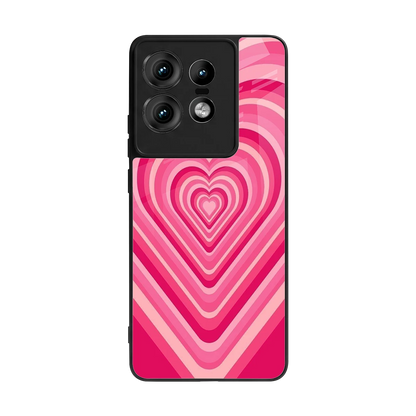 Y2K French Pink Hearts back phone cover | glass case for motorola edge 50 pro