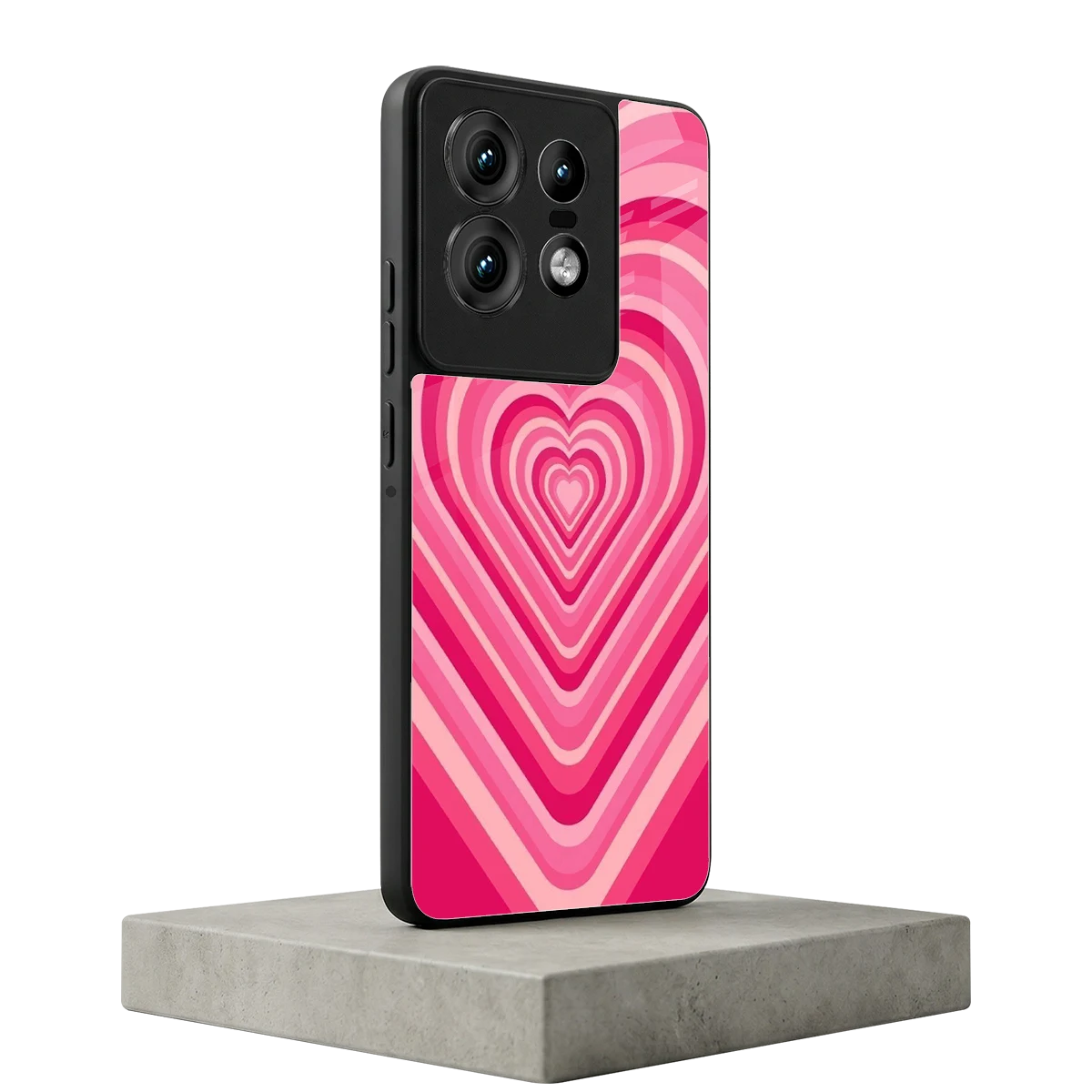 Y2K French Pink Hearts motorola edge 50 pro mobile cover | shockproof glass phone case