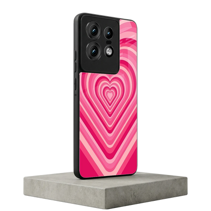 Y2K French Pink Hearts motorola edge 50 pro mobile cover | shockproof glass phone case