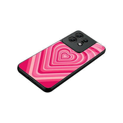 Y2K French Pink Hearts stylish phone case for motorola edge 50 pro | glossy glass and slim fit