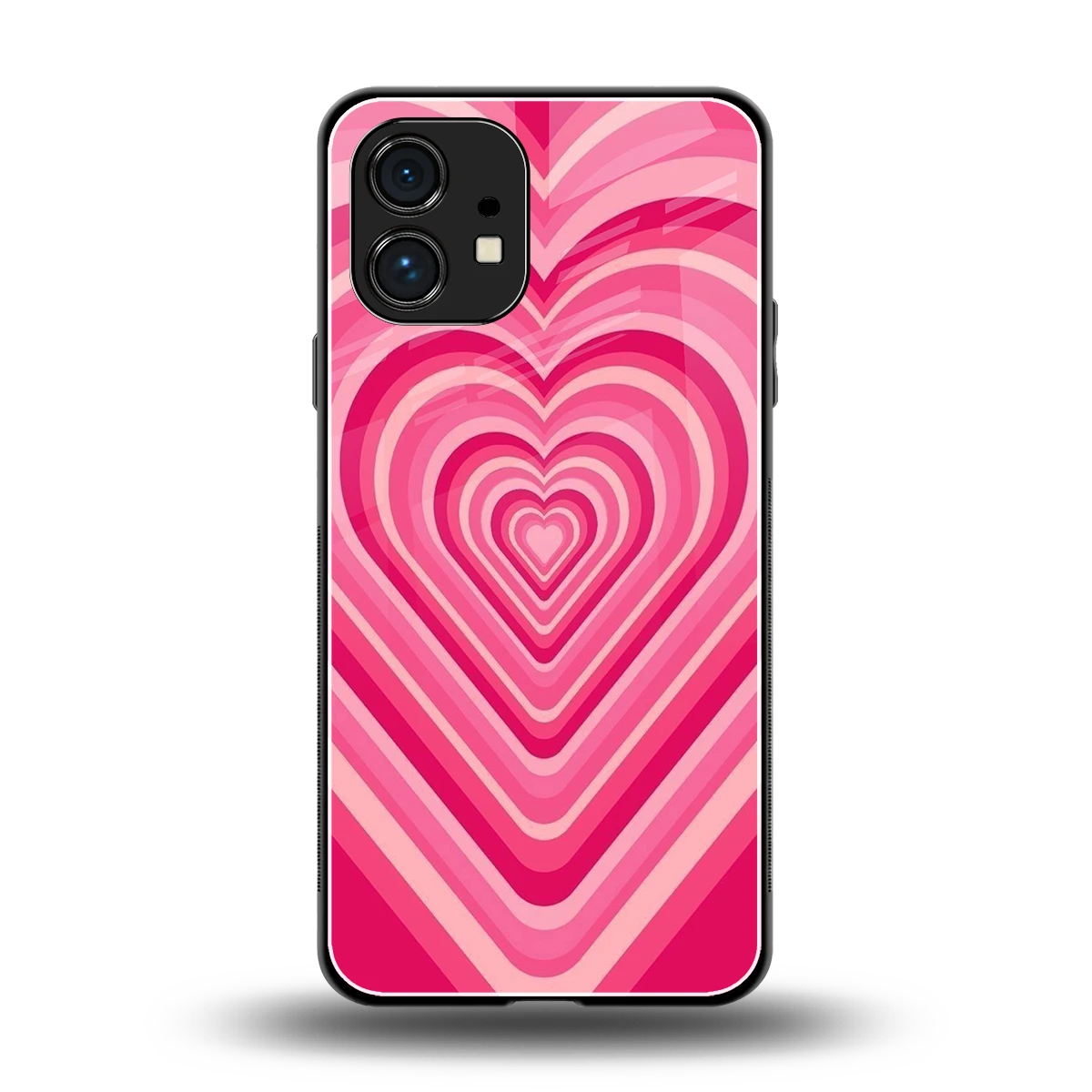 Y2K French Pink Hearts back phone cover | glass case for nothing phone 1