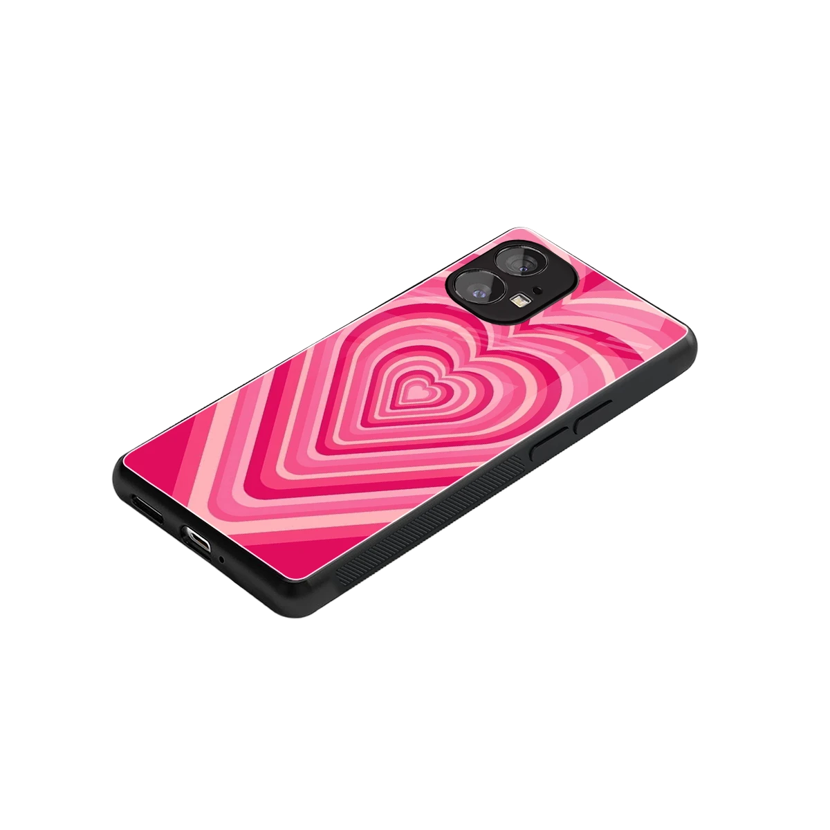 Y2K French Pink Hearts stylish phone case for nothing phone 1 | glossy glass and slim fit
