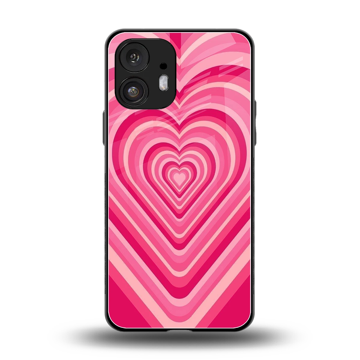 Y2K French Pink Hearts back phone cover | glass case for nothing phone 2