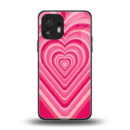Y2K French Pink Hearts back phone cover | glass case for nothing phone 2
