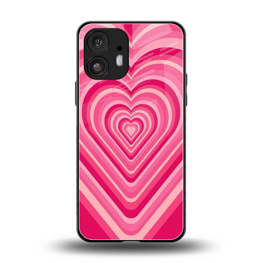 Y2K French Pink Hearts back phone cover | glass case for nothing phone 2