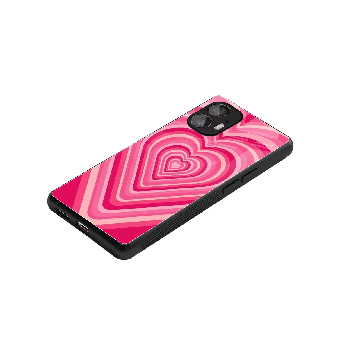 Y2K French Pink Hearts stylish phone case for nothing phone 2 | glossy glass and slim fit