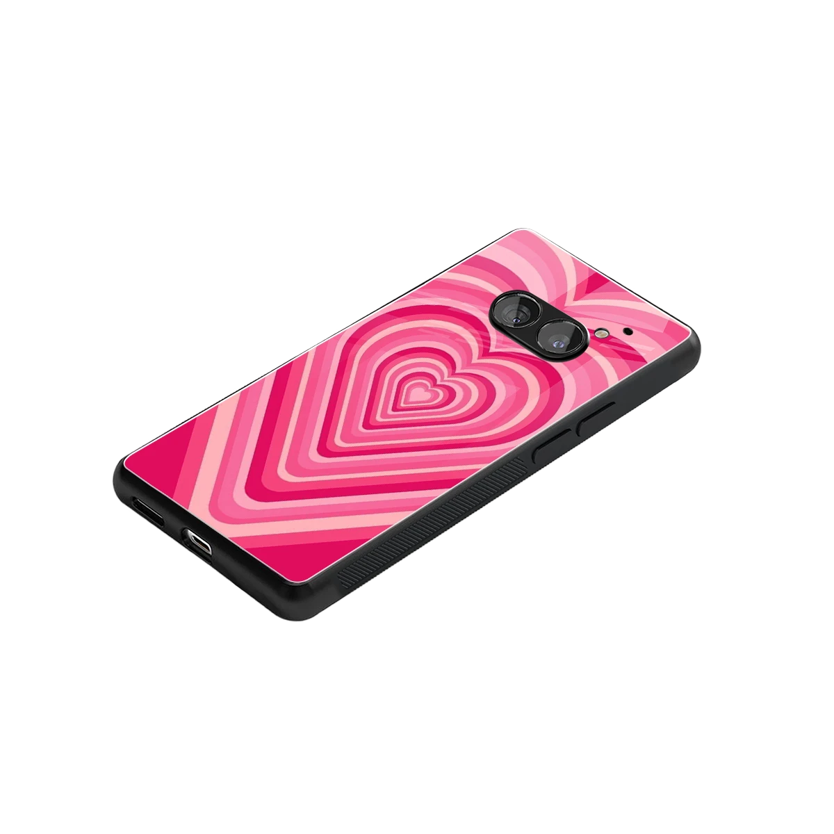 Y2K French Pink Hearts stylish phone case for nothing phone 2a | glossy glass and slim fit