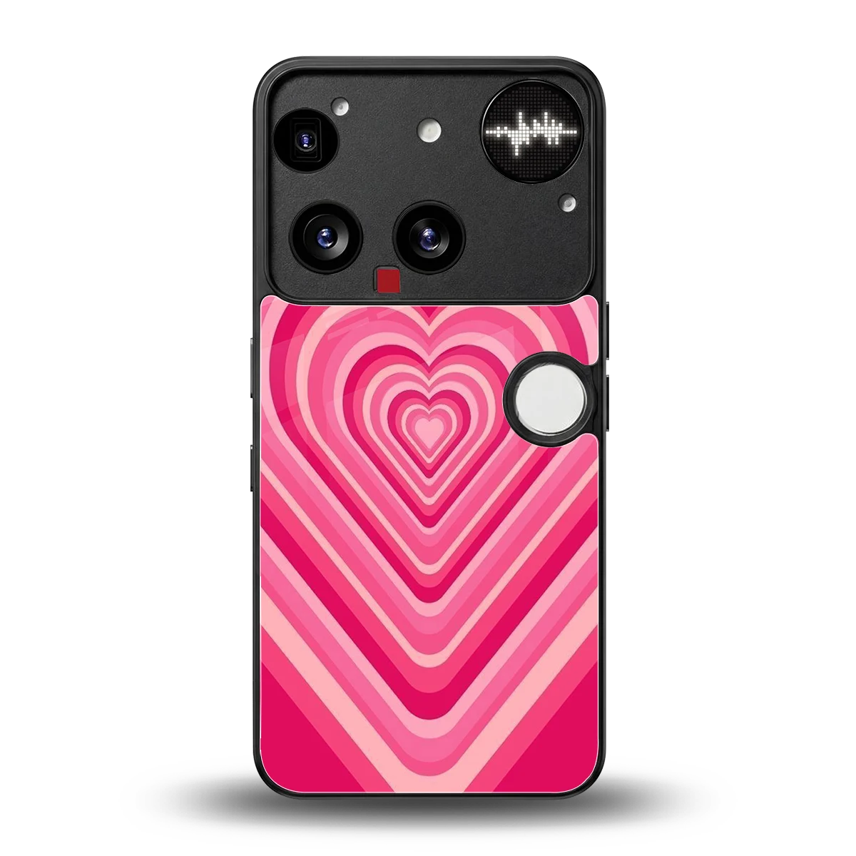 Y2K French Pink Hearts back phone cover | glass case for nothing phone 3
