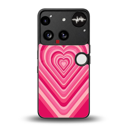 Y2K French Pink Hearts back phone cover | glass case for nothing phone 3