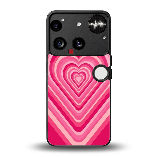 Y2K French Pink Hearts back phone cover | glass case for nothing phone 3