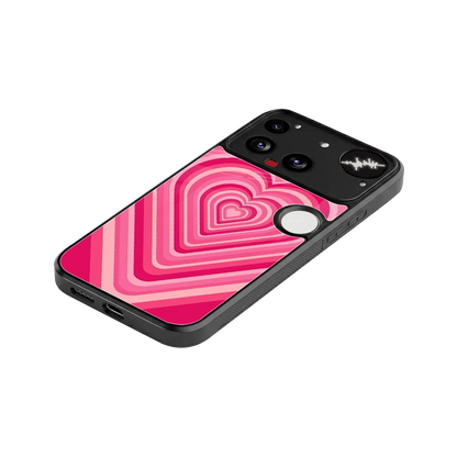 Y2K French Pink Hearts stylish phone case for nothing phone 3 | glossy glass and slim fit