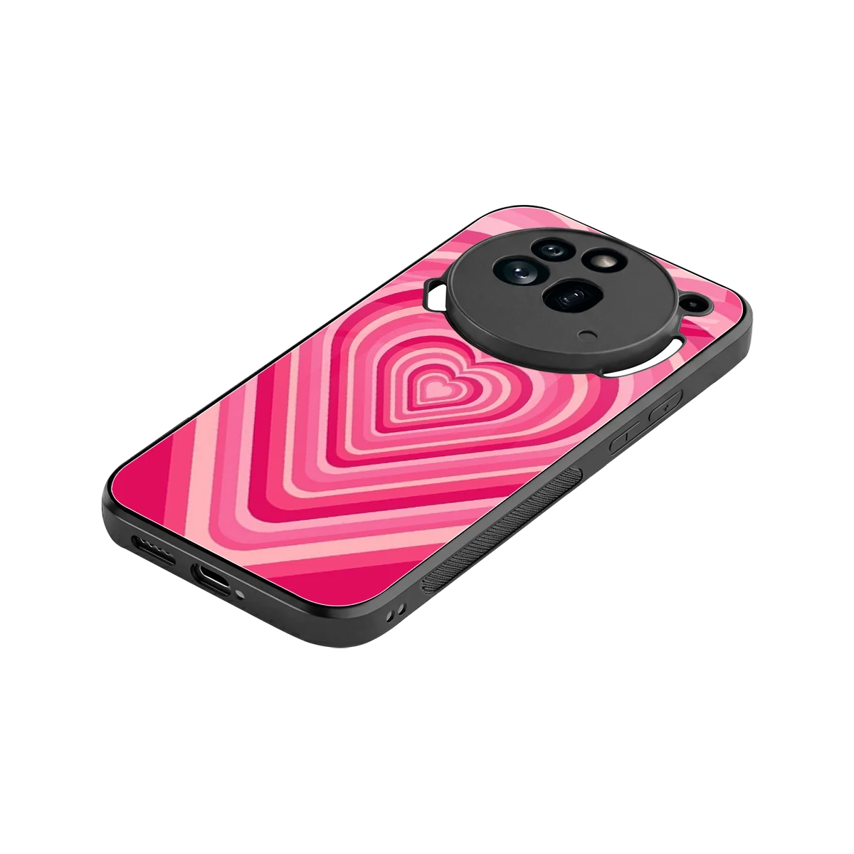 Y2K French Pink Hearts stylish phone case for nothing phone 3a pro | glossy glass and slim fit