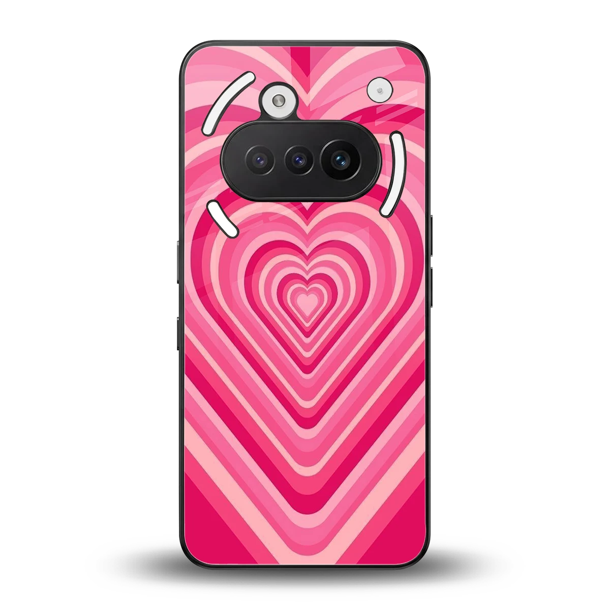 Y2K French Pink Hearts back phone cover | glass case for nothing phone 3a