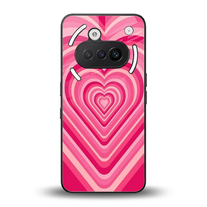 Y2K French Pink Hearts back phone cover | glass case for nothing phone 3a
