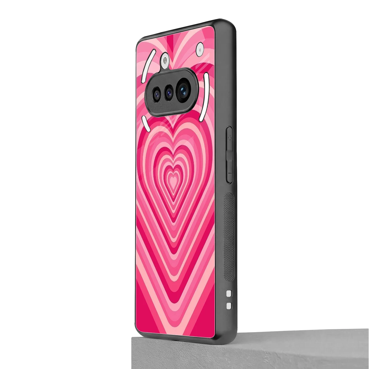 Y2K French Pink Hearts nothing phone 3a mobile cover | shockproof glass phone case