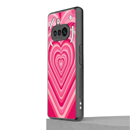 Y2K French Pink Hearts nothing phone 3a mobile cover | shockproof glass phone case