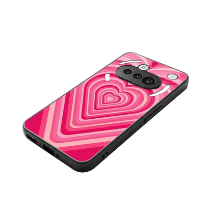 Y2K French Pink Hearts stylish phone case for nothing phone 3a | glossy glass and slim fit