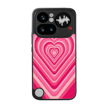 Y2K French Pink Hearts back phone cover | glass case for nothing phone 4a pro
