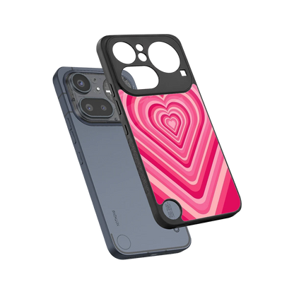 Y2K French Pink Hearts sleek nothing phone 4a pro cover with tempered glass back and TPU edges