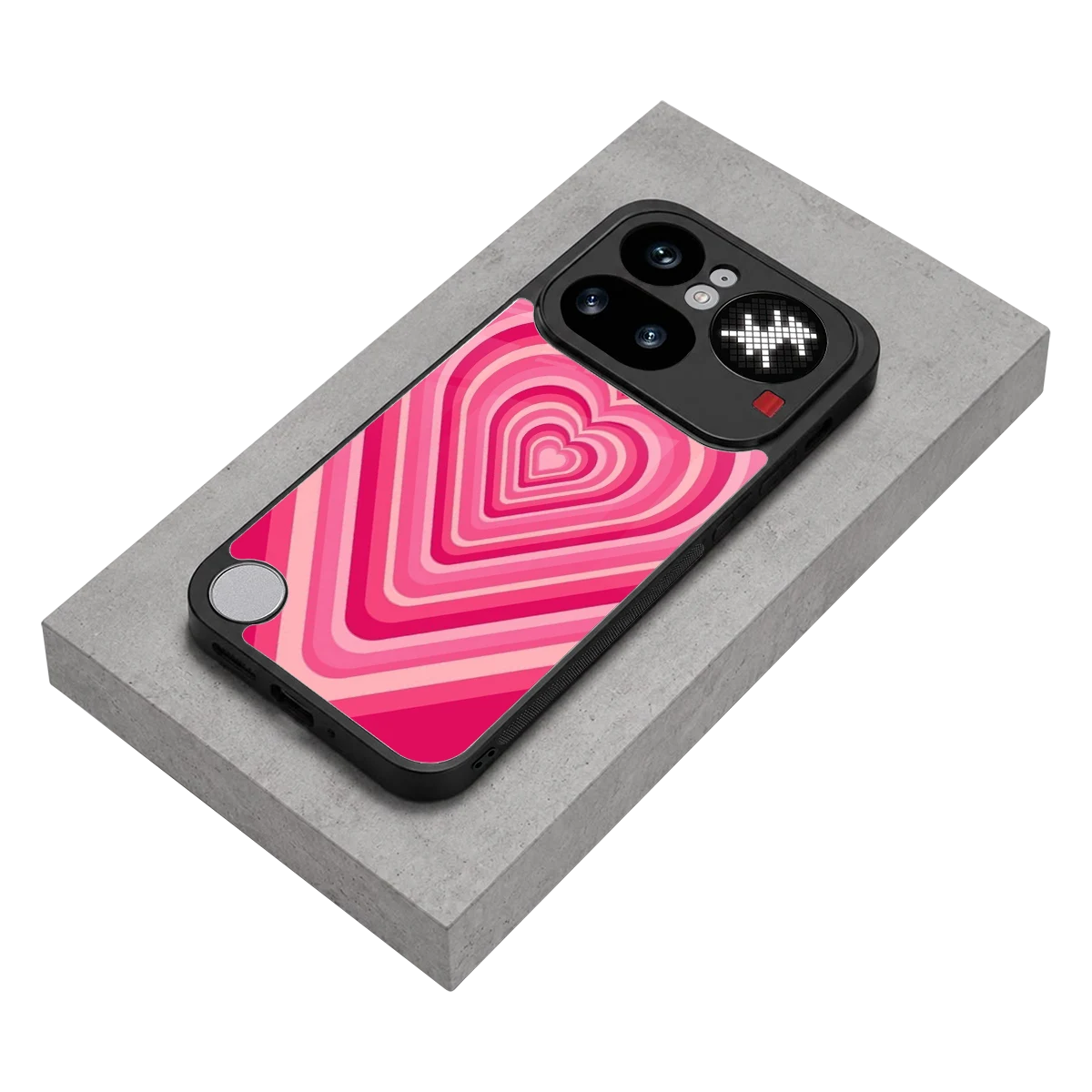 Y2K French Pink Hearts stylish phone case for nothing phone 4a pro | glossy glass and slim fit