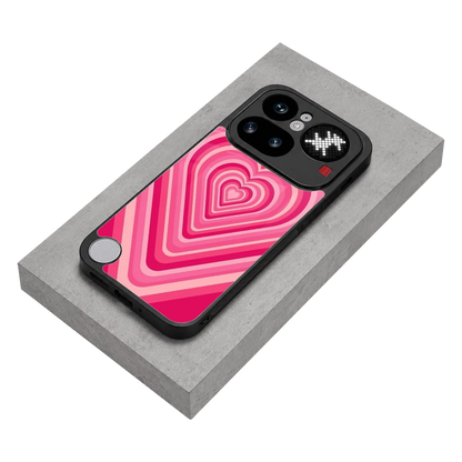 Y2K French Pink Hearts stylish phone case for nothing phone 4a pro | glossy glass and slim fit