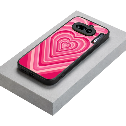 Y2K French Pink Hearts stylish phone case for nothing phone 4a | glossy glass and slim fit