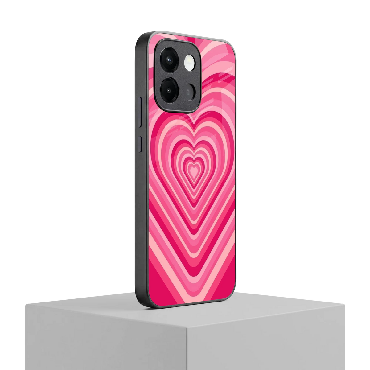 Y2K French Pink Hearts oneplus 13s mobile cover | shockproof glass phone case