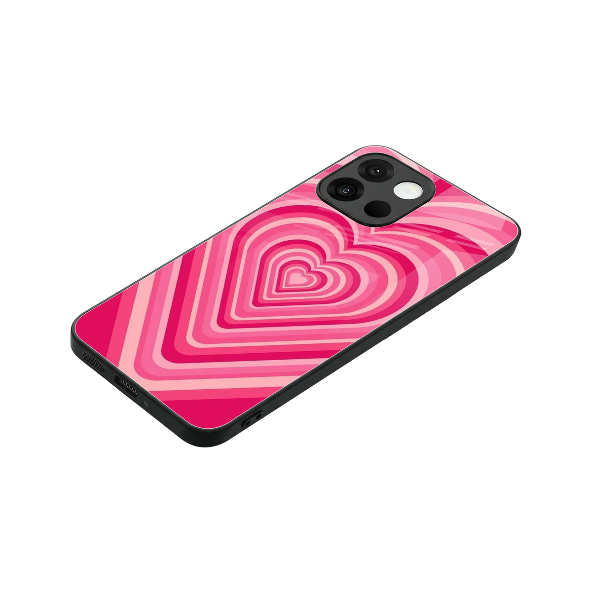 Y2K French Pink Hearts stylish phone case for oneplus 13s | glossy glass and slim fit