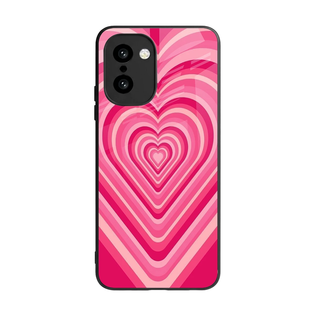 Y2K French Pink Hearts back phone cover | glass case for oneplus 15r