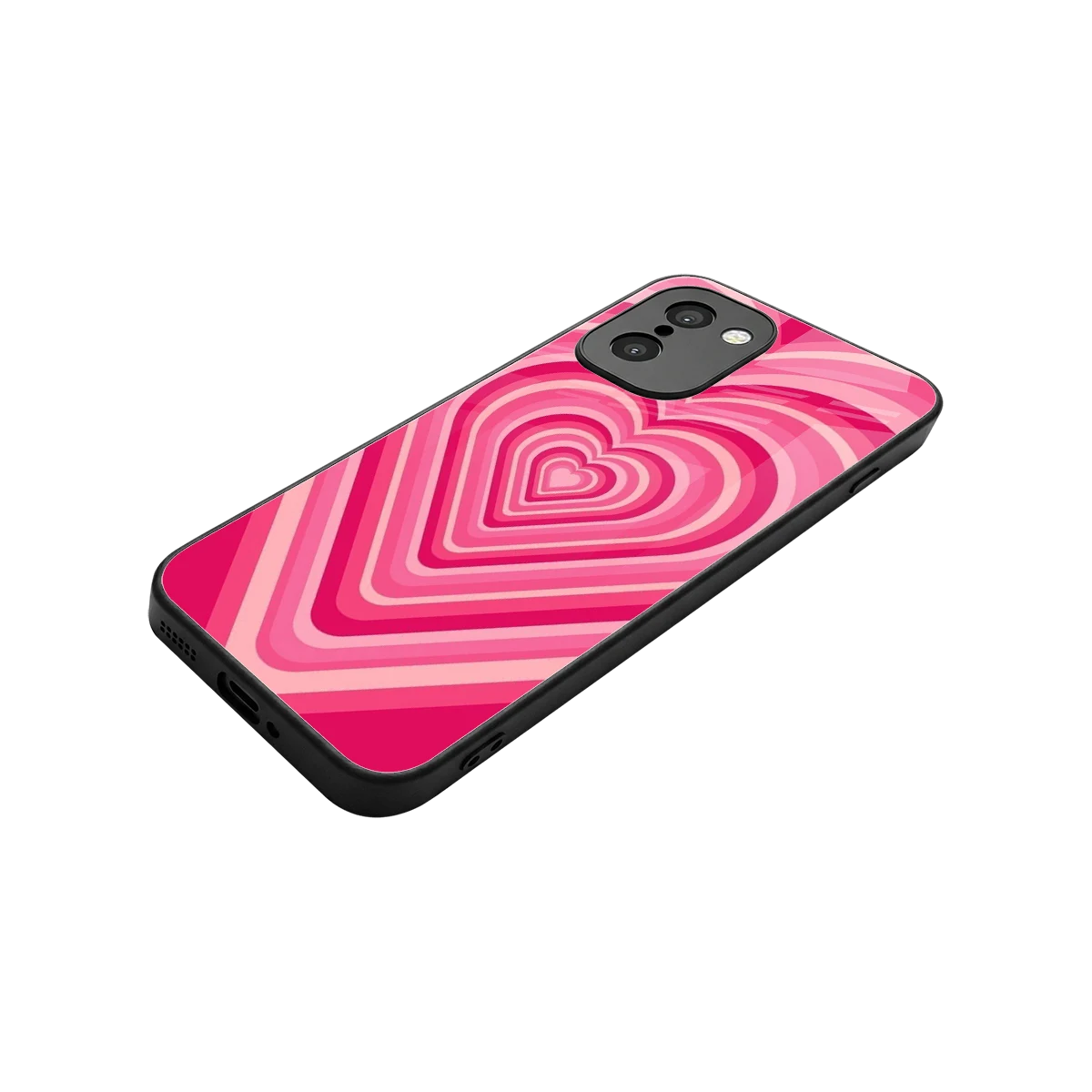Y2K French Pink Hearts stylish phone case for oneplus 15r | glossy glass and slim fit