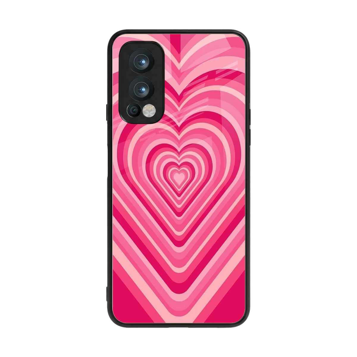 Y2K French Pink Hearts back phone cover | glass case for oneplus nord 2