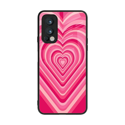 Y2K French Pink Hearts back phone cover | glass case for oneplus nord 2