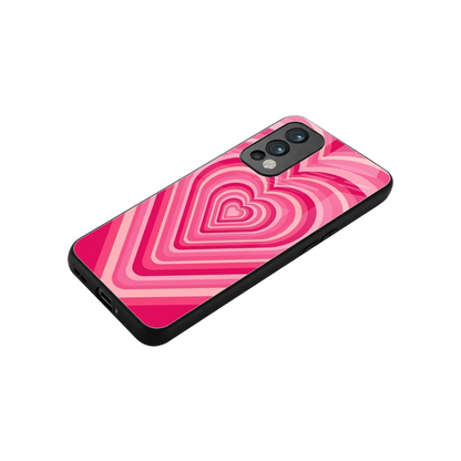 Y2K French Pink Hearts stylish phone case for oneplus nord 2 | glossy glass and slim fit
