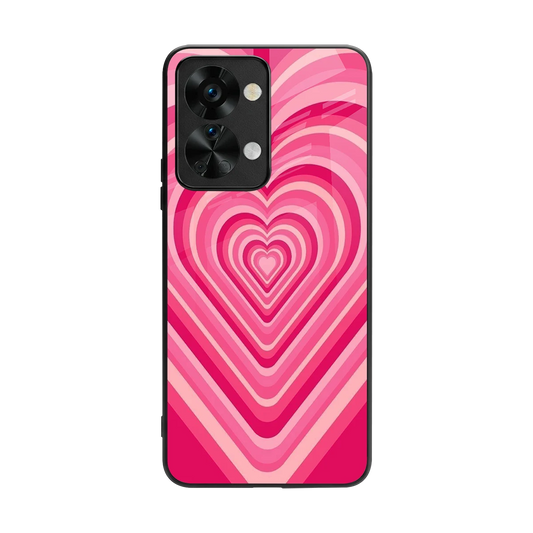 Y2K French Pink Hearts back phone cover | glass case for oneplus nord 2t