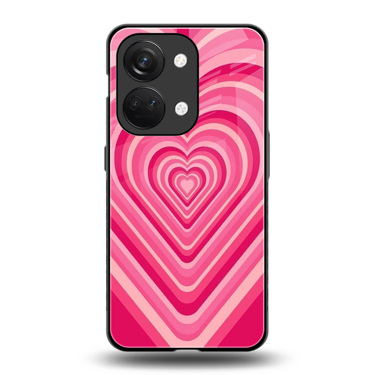 Y2K French Pink Hearts back phone cover | glass case for oneplus nord 3